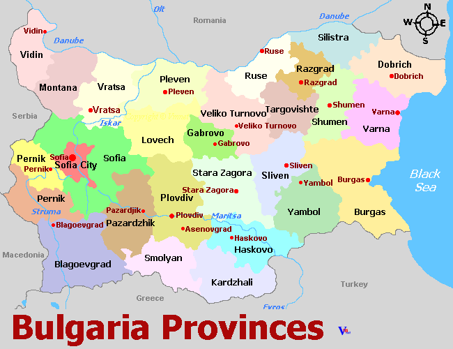 Map of Bulgaria