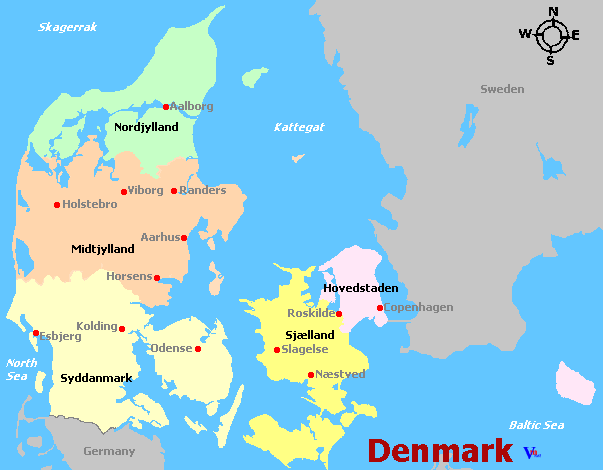 Map of Denmark