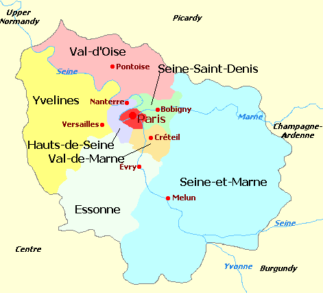 Map of &Icirc;sle de France