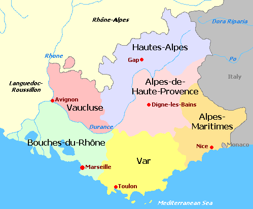 Map of Provence-Alpes-Côte d'Azur France Provence-Alpes-Côte d'Azur and departments map, Carte des départements de la région Provence-Alpes-Côte d'Azur