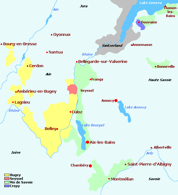Map of Savoie Wine Regions Savoie Wine Regions