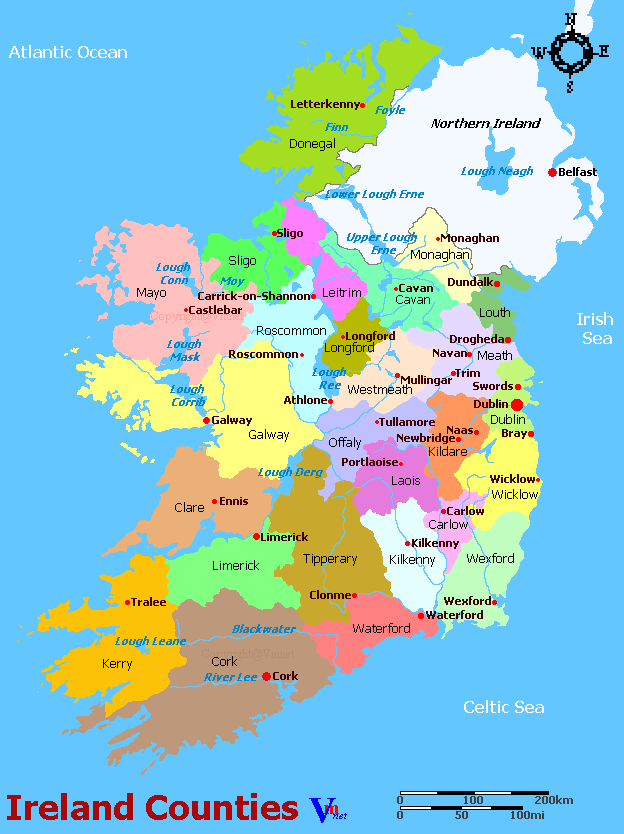 Map of Ireland Map of Ireland