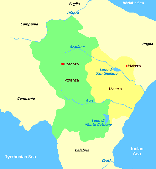 Map of Basilicata Italy
