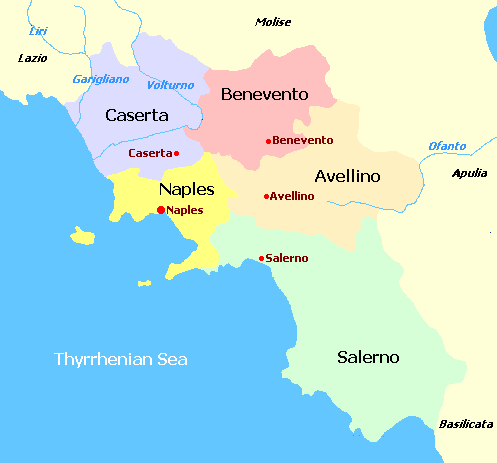 Map of Campania Italy