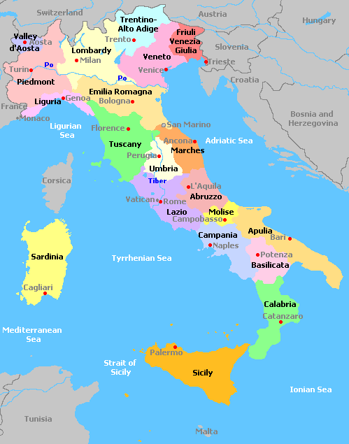 Italy Regions Map