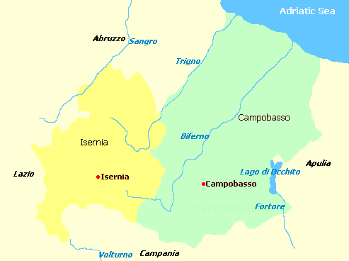 Map of Molise Italy