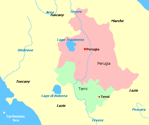 Map of Umbria Italy