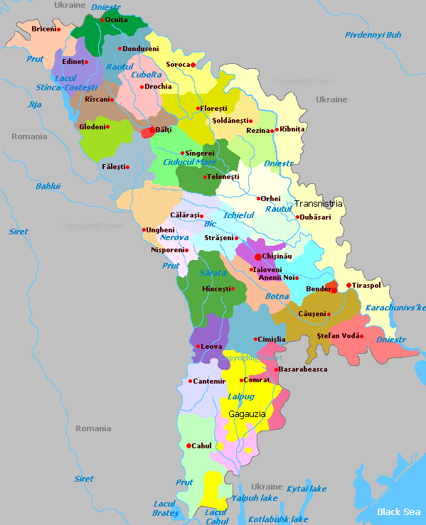 Moldova Regions Map