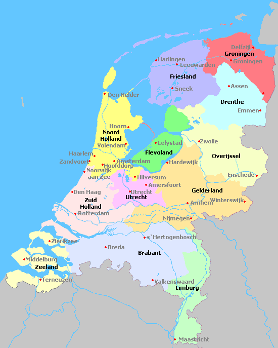 Netherlands Regions Map