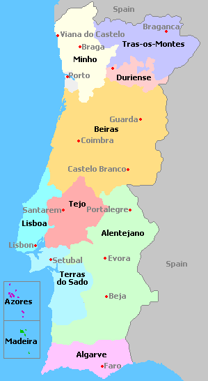 Map of Portugal