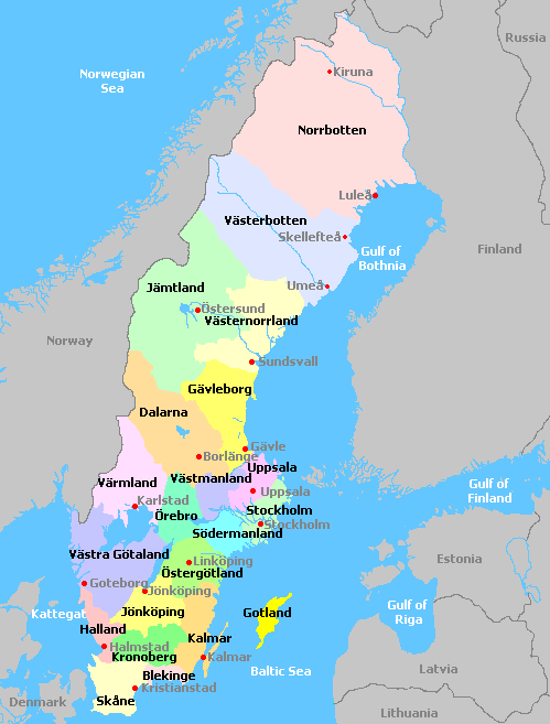 Map of Sweden