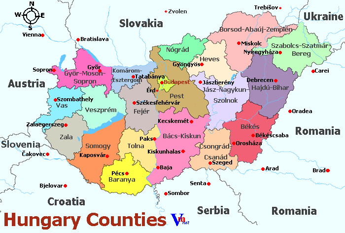 Map of Hungary