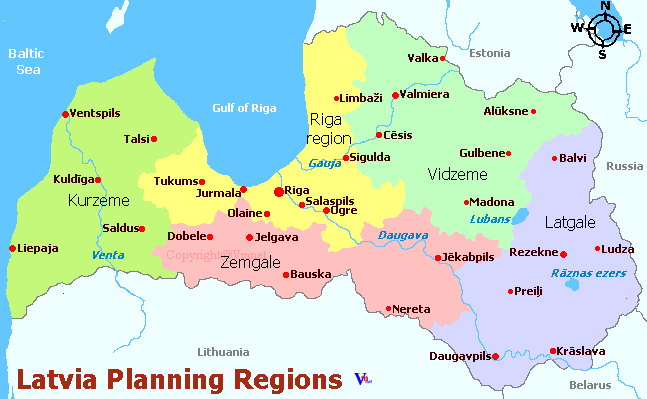 Map of Latvia