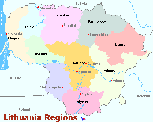Map of Lithuania