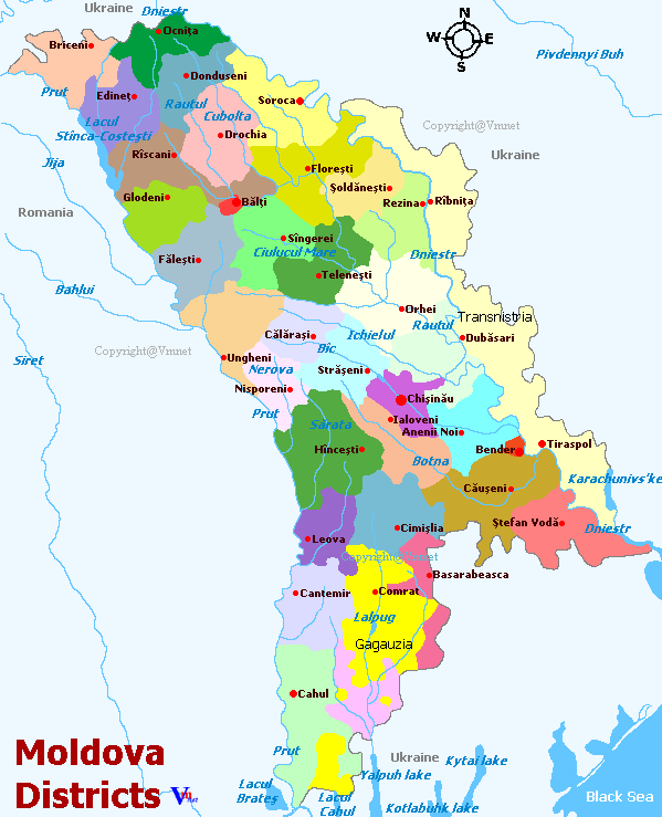 Moldova Regions Map