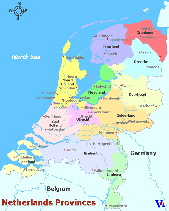 Netherlands Regions Map