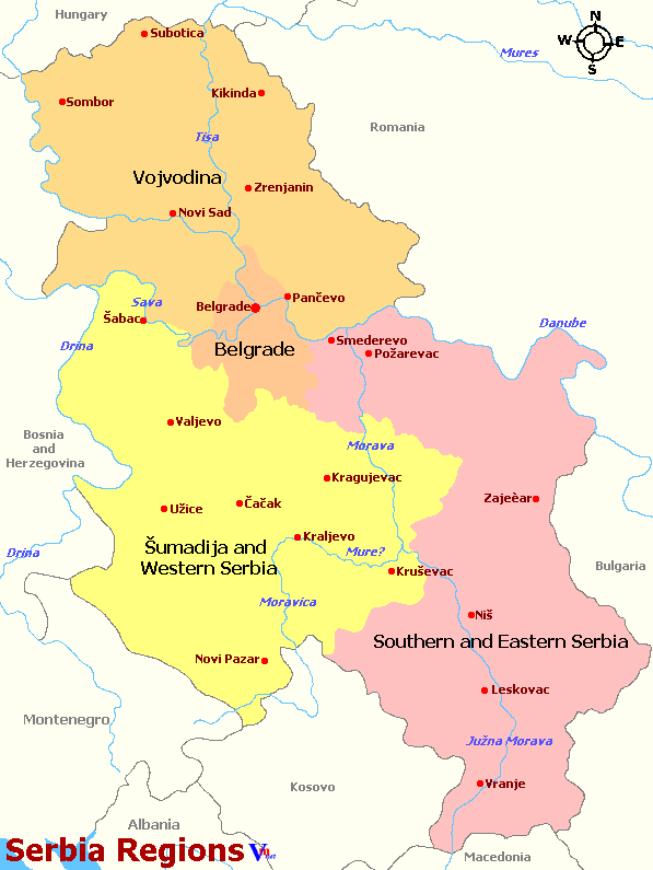 Map of Serbia