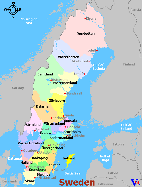Map of Sweden