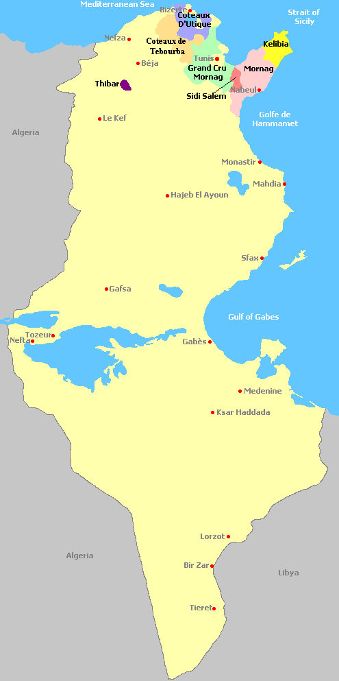 Map of Tunisia